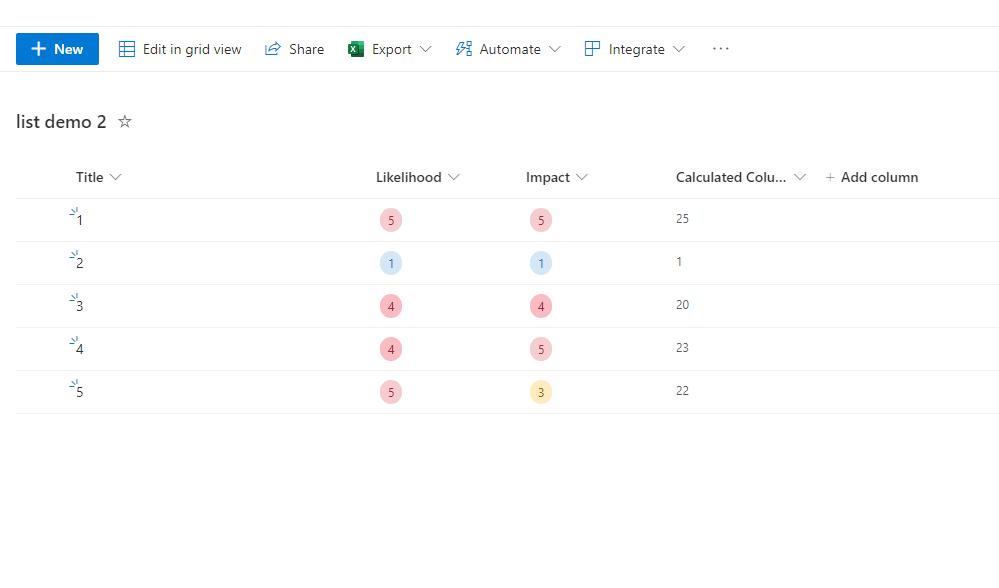 Calculated column result from two other columns - Microsoft Q&A