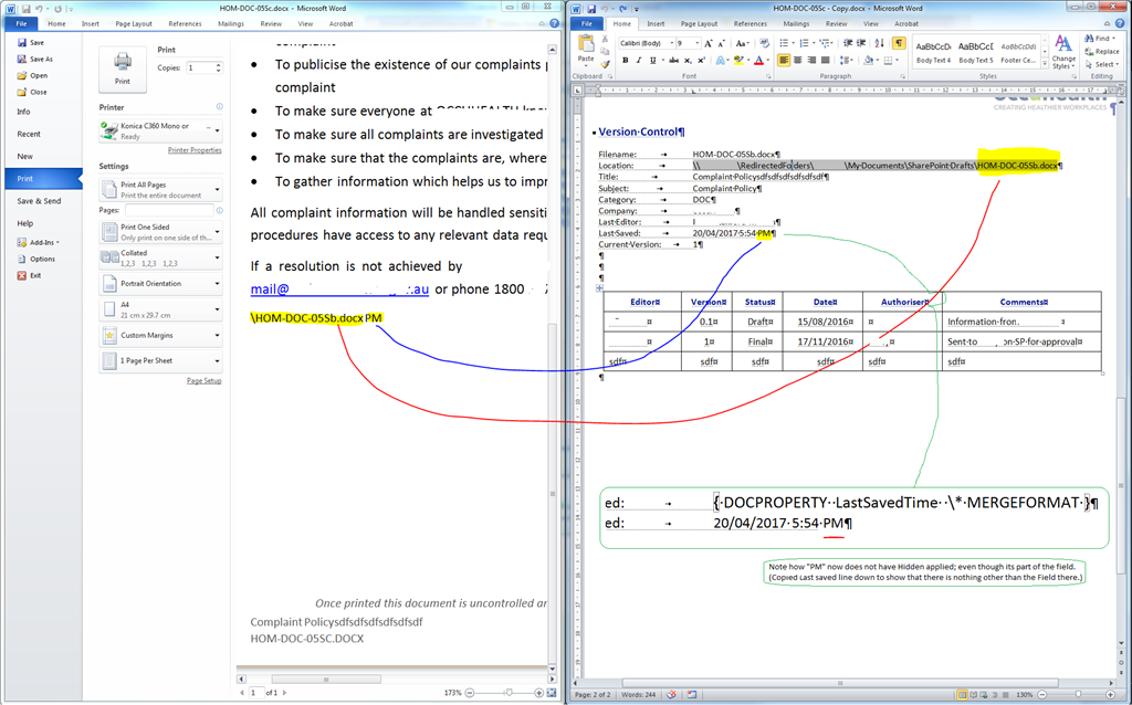 Hidden Text and Fields displaying incorrectly in Word 2010/2007 ...