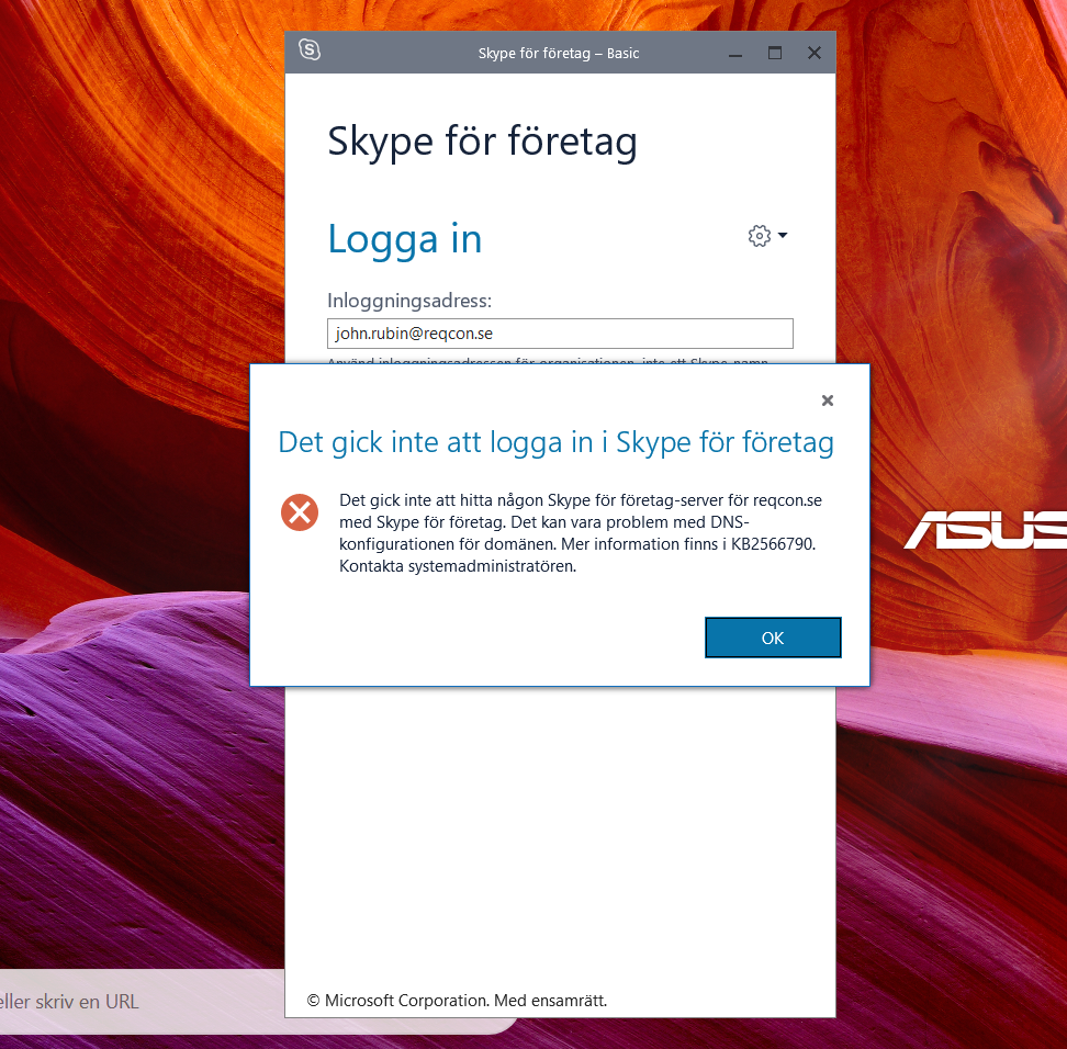 Skype for Business doesn´t work for me. I can´t login - Microsoft Q&A