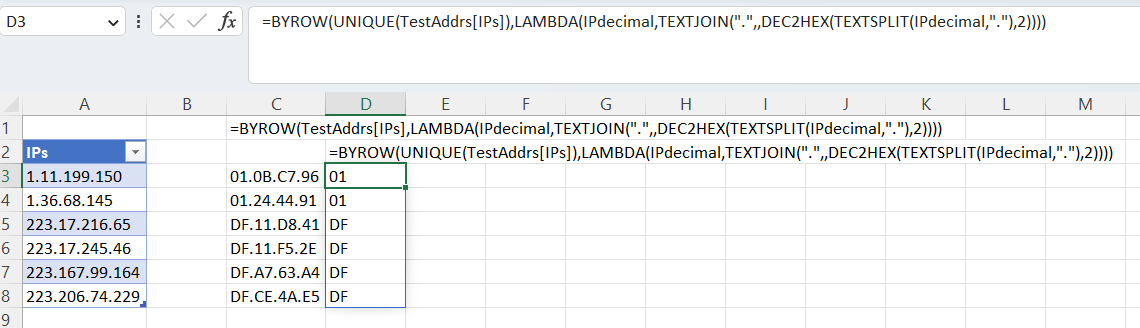 =TEXTSPLIT() of array not returning 2D array - Microsoft Q&A