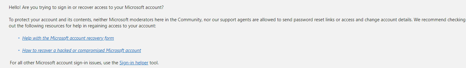 Support without account access? - Microsoft Q&A