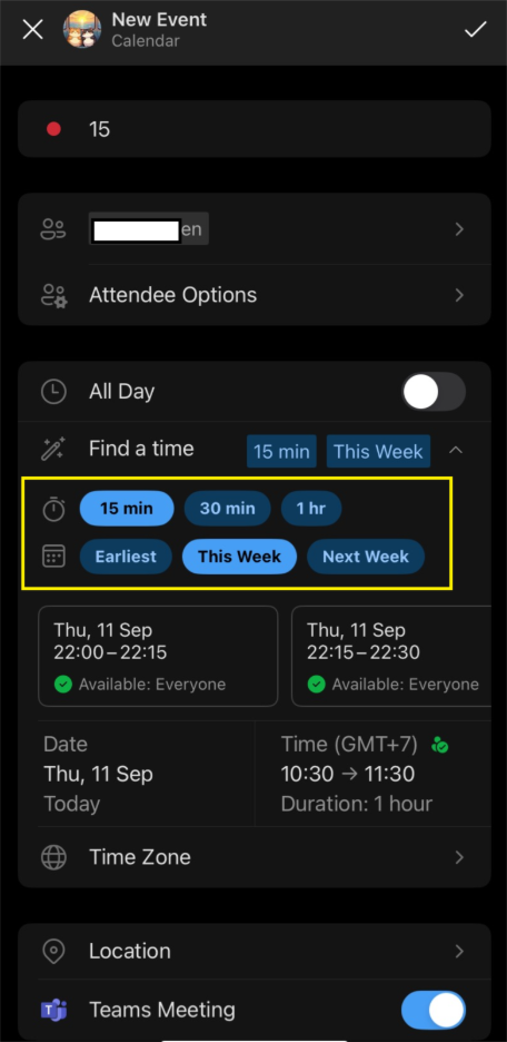 how do i get the +outlook +calendar on my +iphone to do +quarter +hour