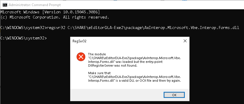 AxInterop.Microsoft.Vbe.Interop.Forms is not working - Microsoft Q&A