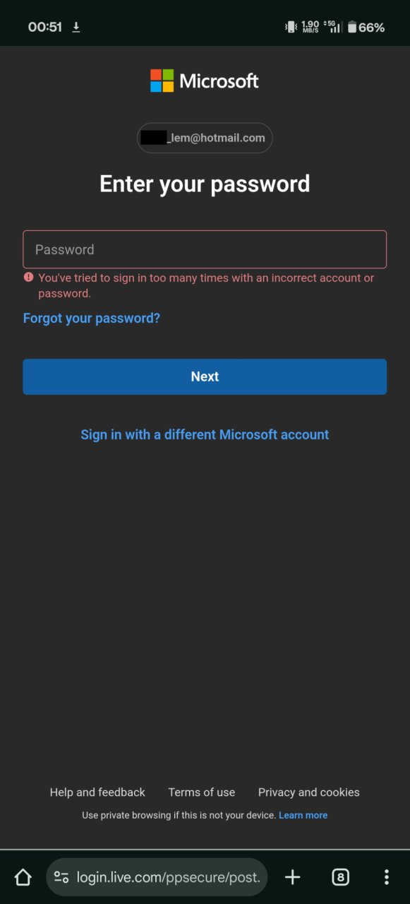 Changed password and it says wrong password???? - Microsoft Q&A