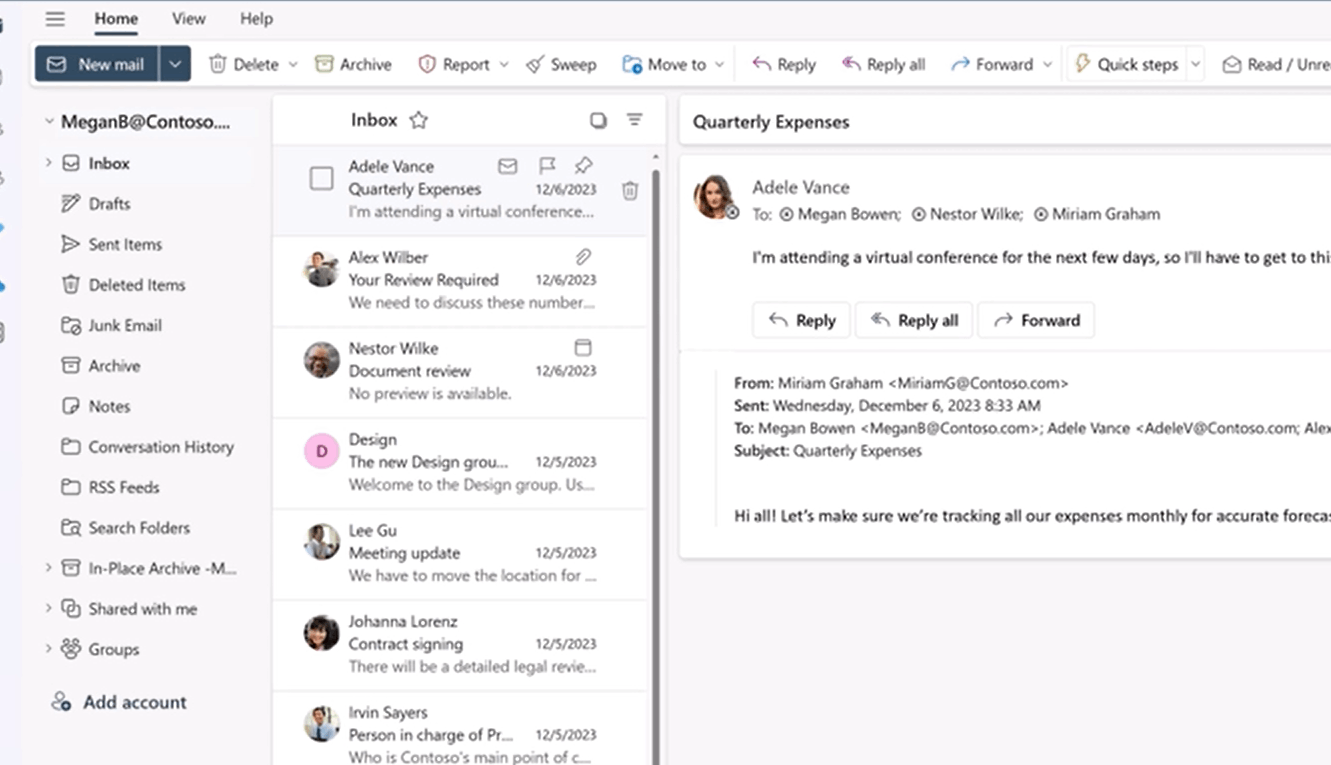 Question regarding the interface of Outlook - Microsoft Q&A