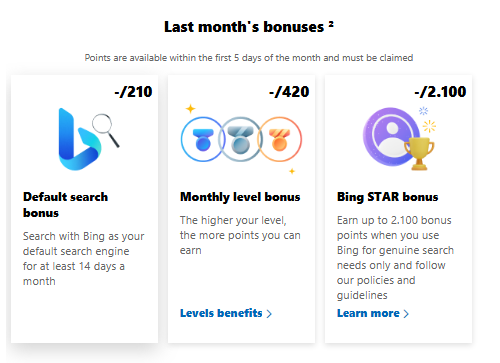Microsoft reward last month bonus - Microsoft Q&A