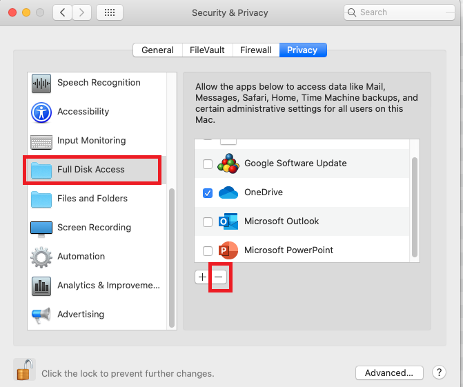 Microsoft OneNote on Mac - Full Disk Access? - Microsoft Q&A