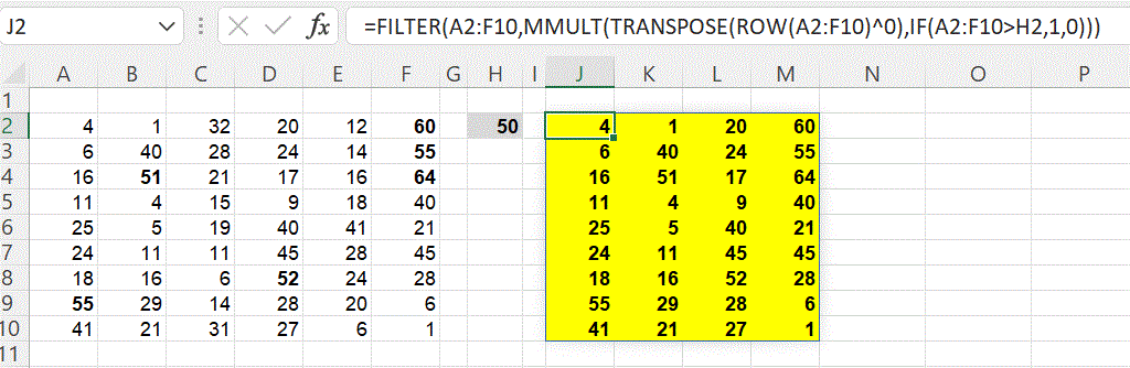 FILTER out columns from an array based on criteria - Microsoft Q&A