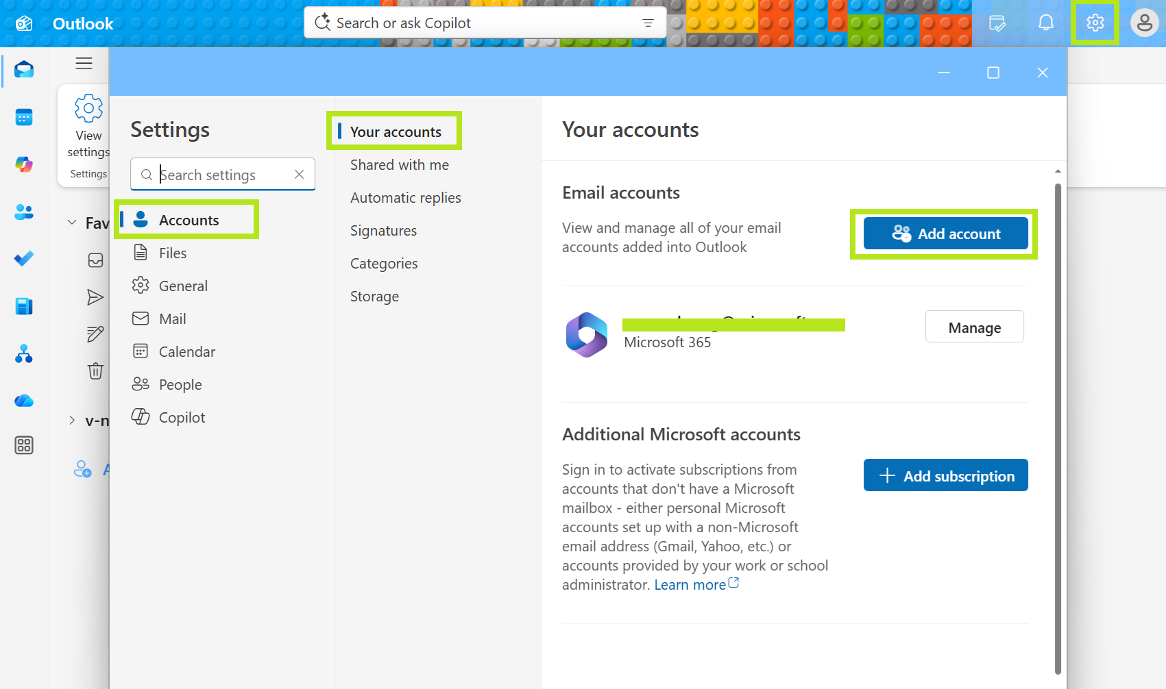how do I add more accounts to my basic outlook - Microsoft Q&A