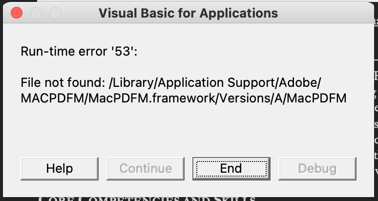 How do I fix Run-time error '53' on new MacBook Air - Microsoft Q&A