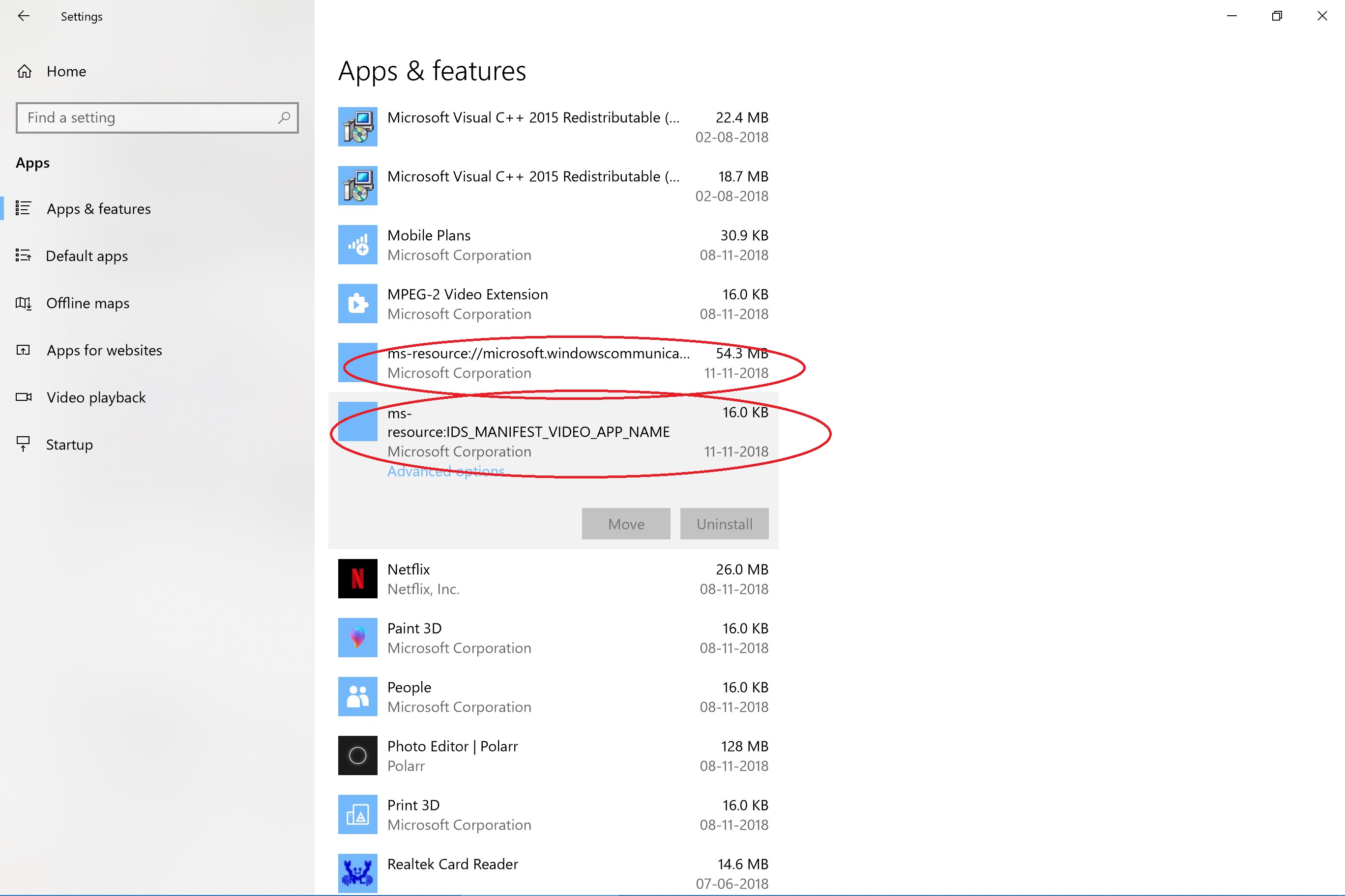 2 strange apps in Settings->Apps & features - Microsoft Q&A