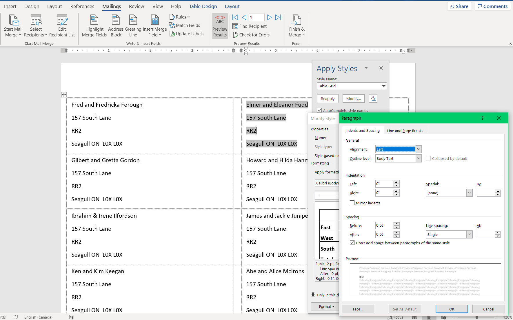 Word Mail Merge Address Block is Double Spaced on Labels - Microsoft Q&A