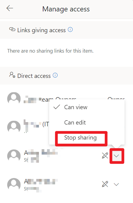 How do you remove users from the Sharing the One Note? I have shared my ...