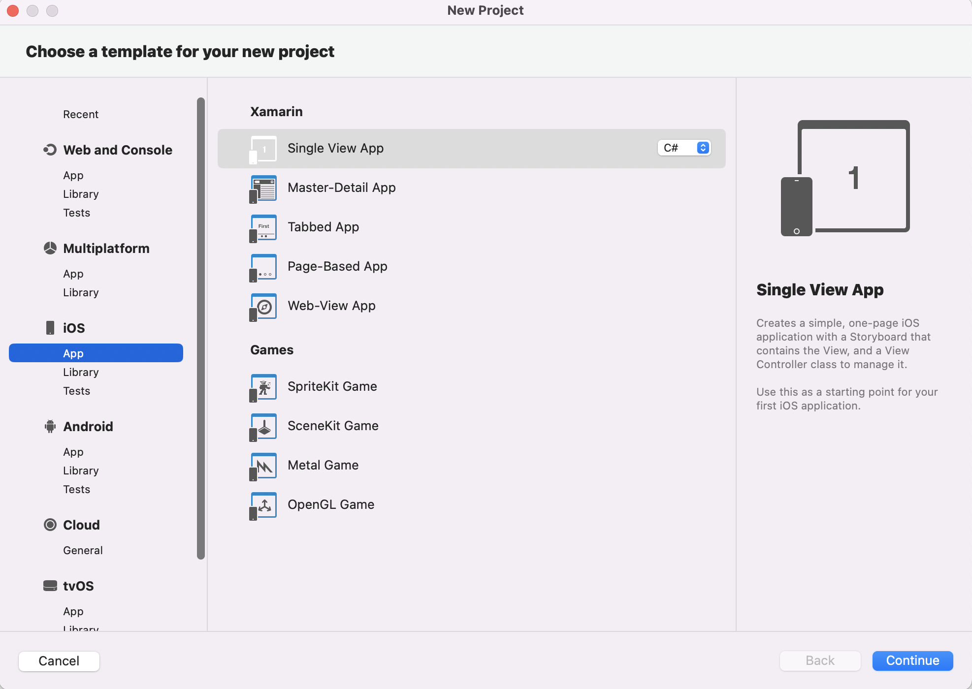 Visual Studio for Mac doesn't have the .NET 7 or MAUI project templates