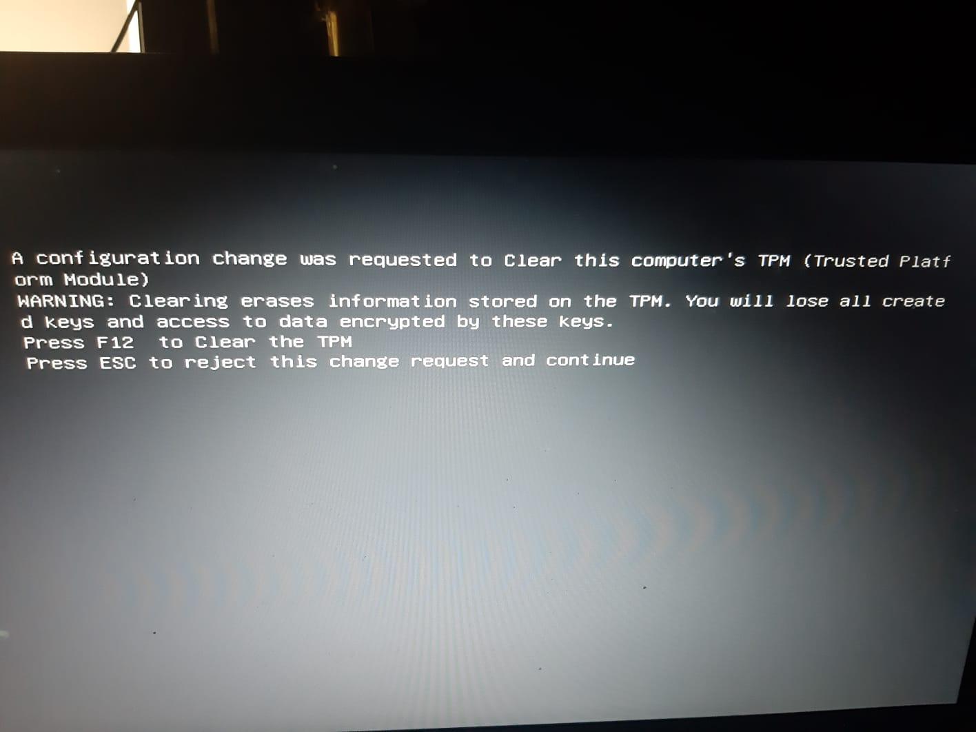 Después de restaurar me aparece ventana a configuration change was ...