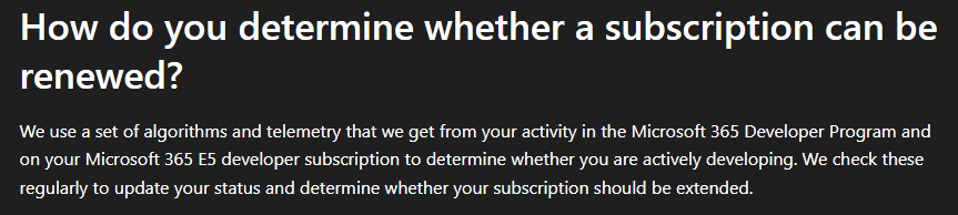 Unable to Renew Microsoft 365 Developer E5 Subscription After 60-Day ...