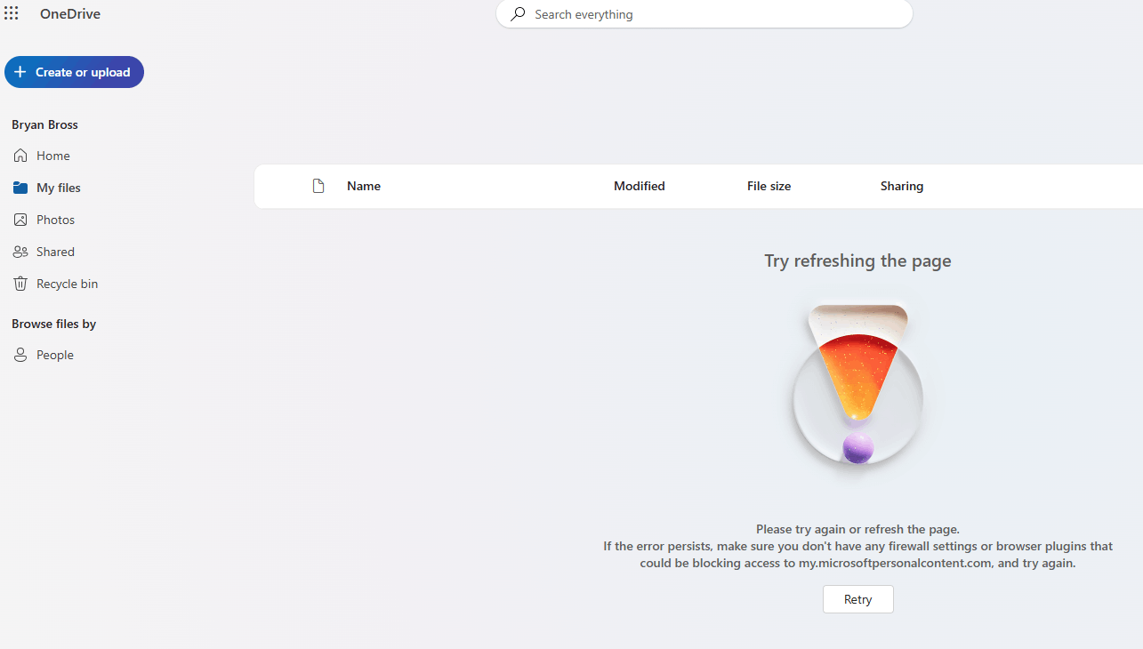 I can't login into my person OneDrive account. - Microsoft Q&A