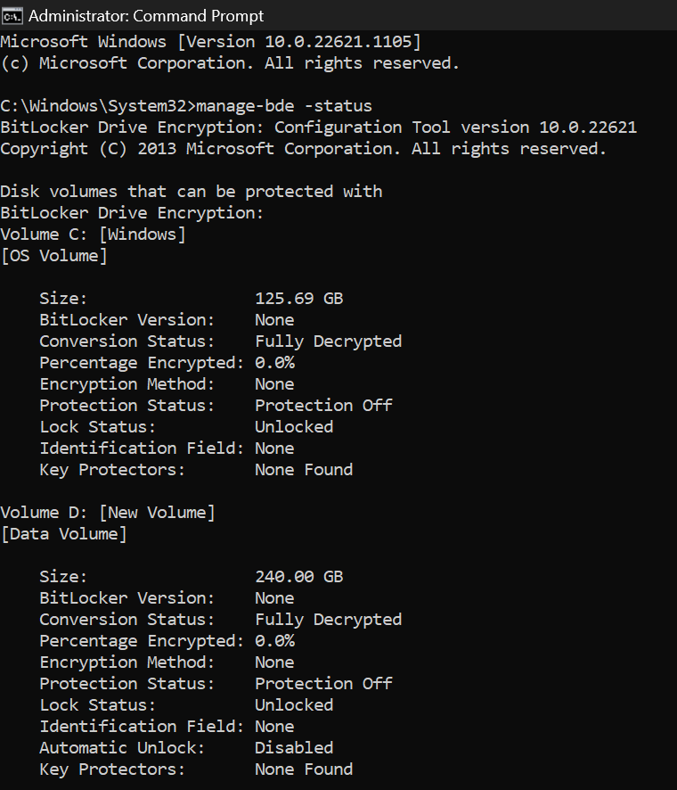 Bitlocker Encryption settings vanished after disabling it. How do I ...