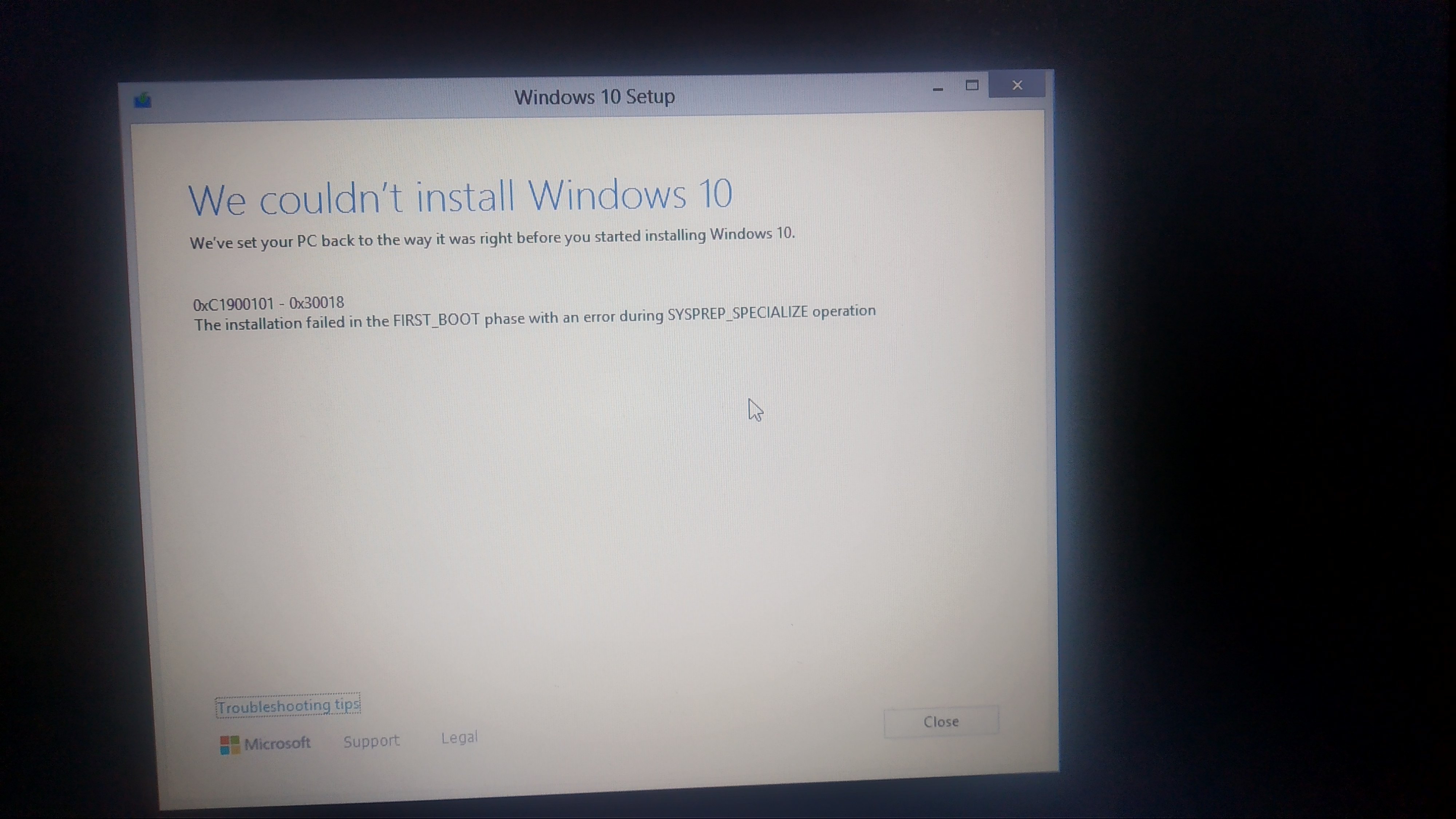 error in windows upgrade error windows 8.1 to windows 10 - Microsoft Q&A