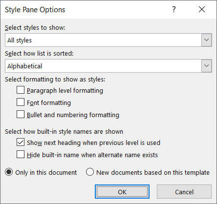 How do I hide unused styles in a document? - Microsoft Q&A