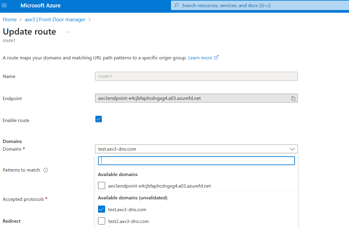 How to update existing azfrontdoor route using powershell - Microsoft Q&A