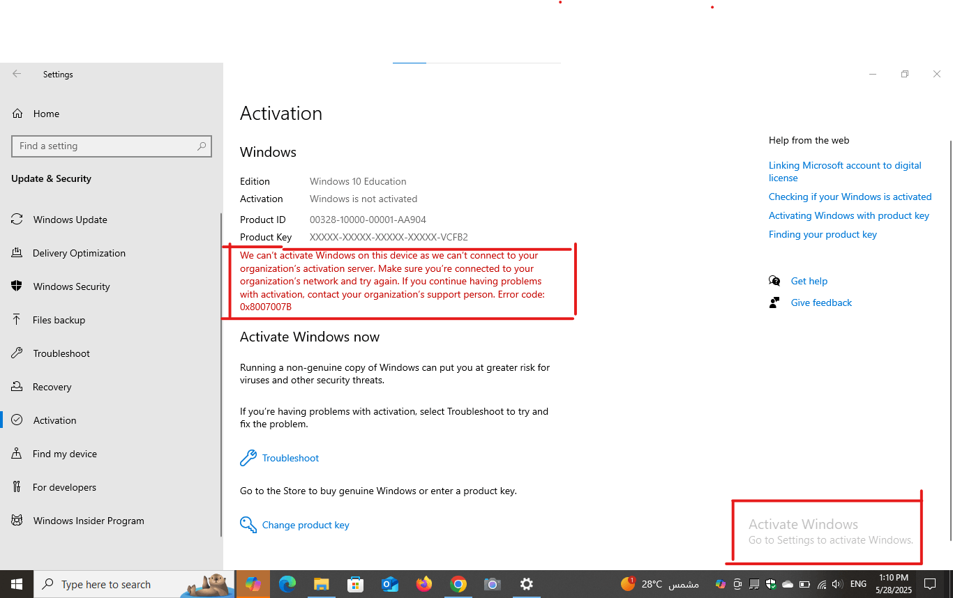 windows activation and organization support - Microsoft Q&A