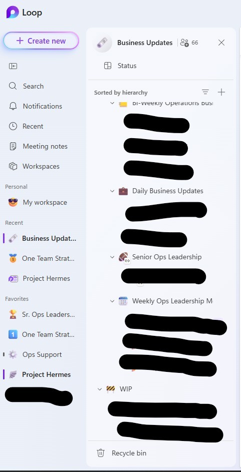 Microsoft Loop selects multiple workspaces when I click on just one ...