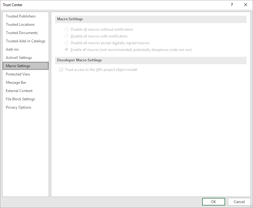macro enabled Excel file does not work after office update - Microsoft Q&A