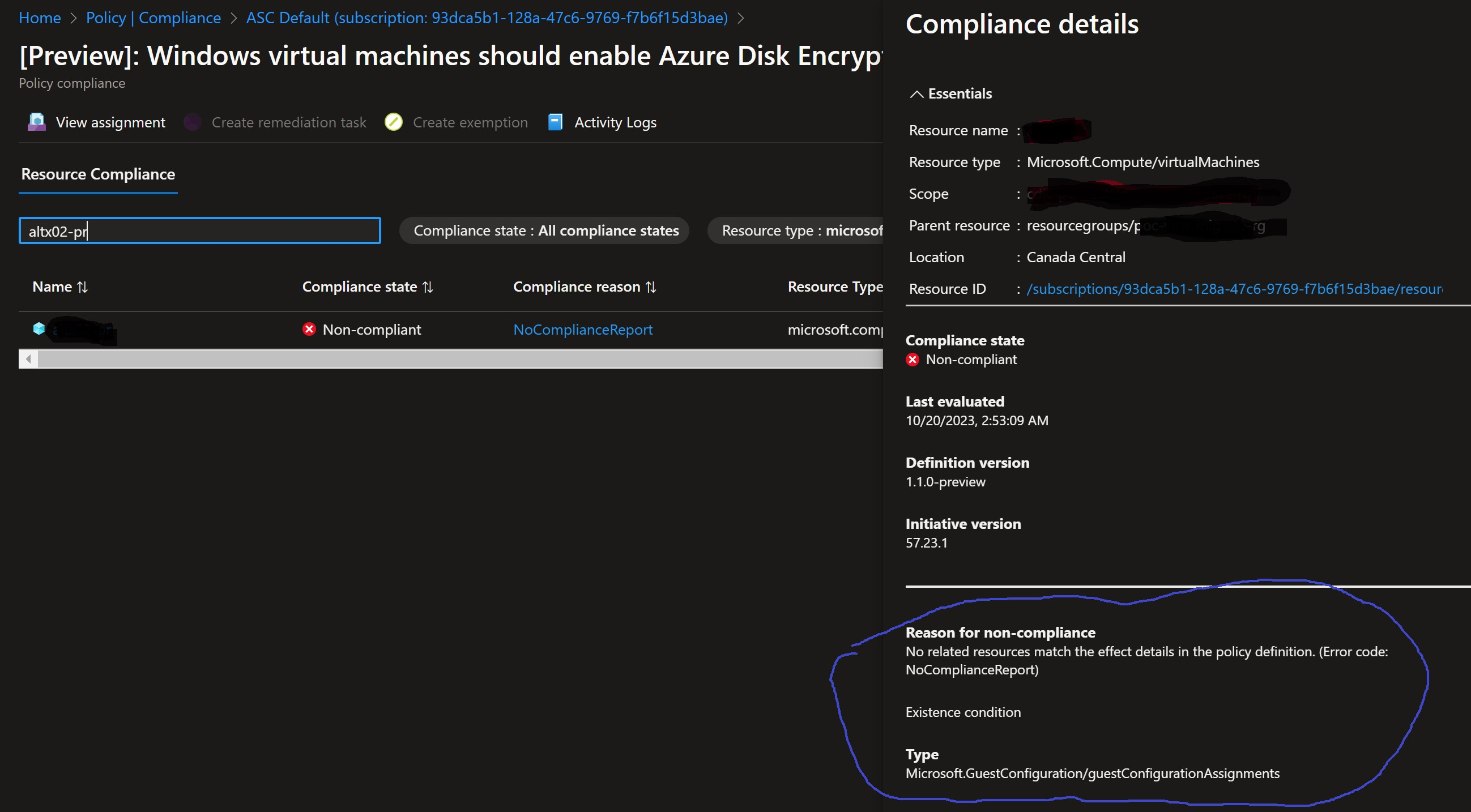 ADE enabled but policy still showing Non-compliant - Microsoft Q&A