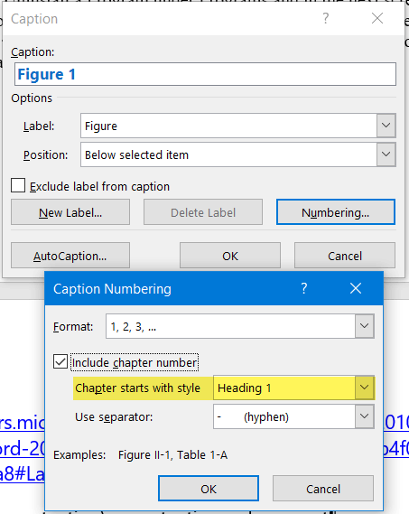 Figure numbers don't go with chapter numbers - Microsoft Q&A