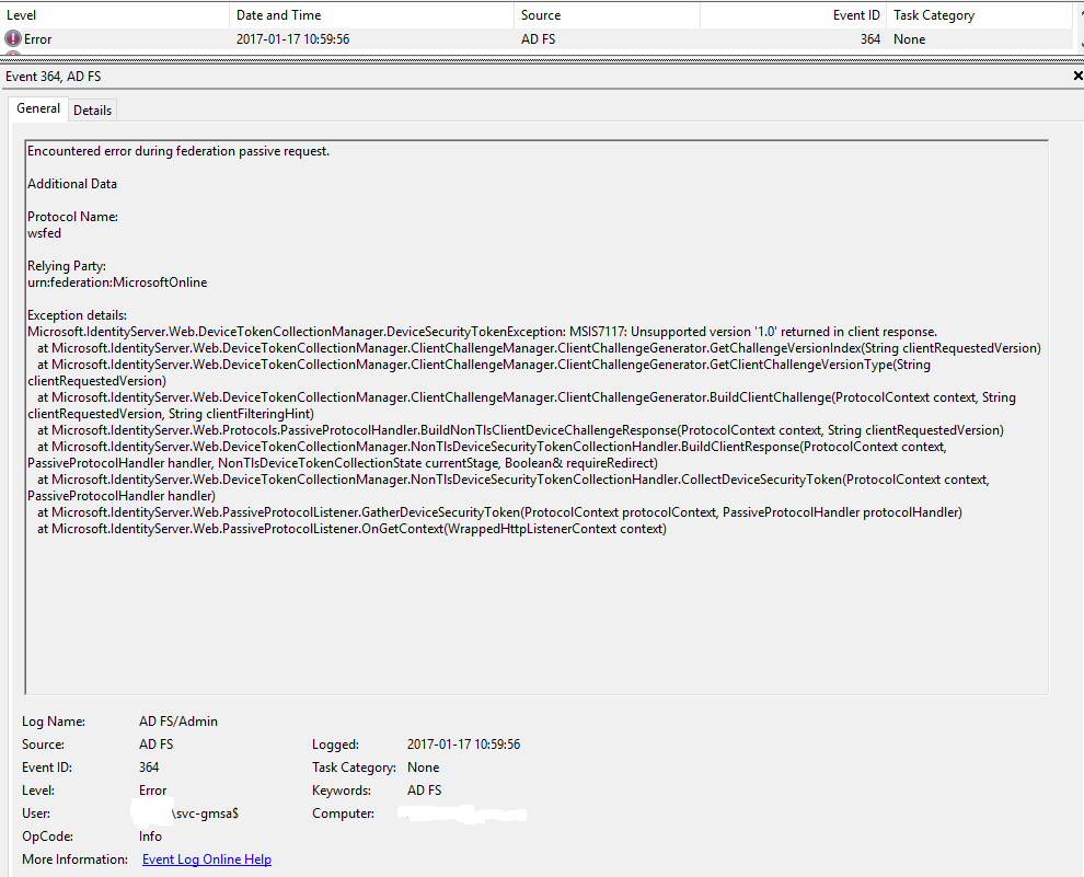 office 365 ADFS mobile apps not loggin in. - Microsoft Q&A