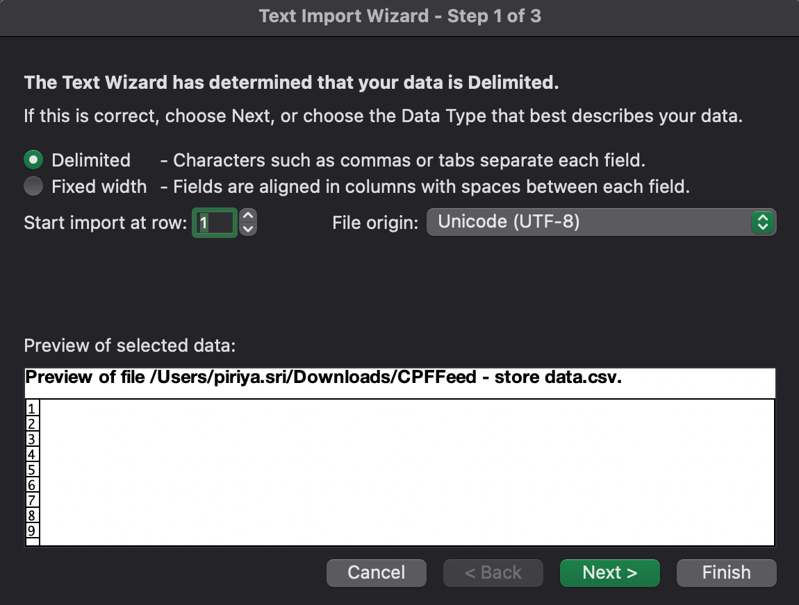 Can't use Text Import Wizard when select file encryption to Unicode ...