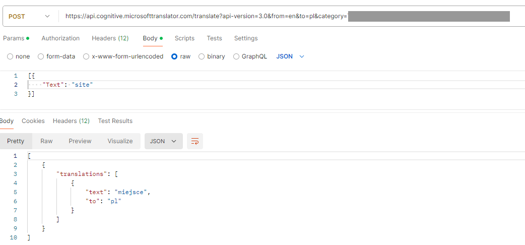 Azure Translator - Why specific word from Phrase dictionary is ignored ...