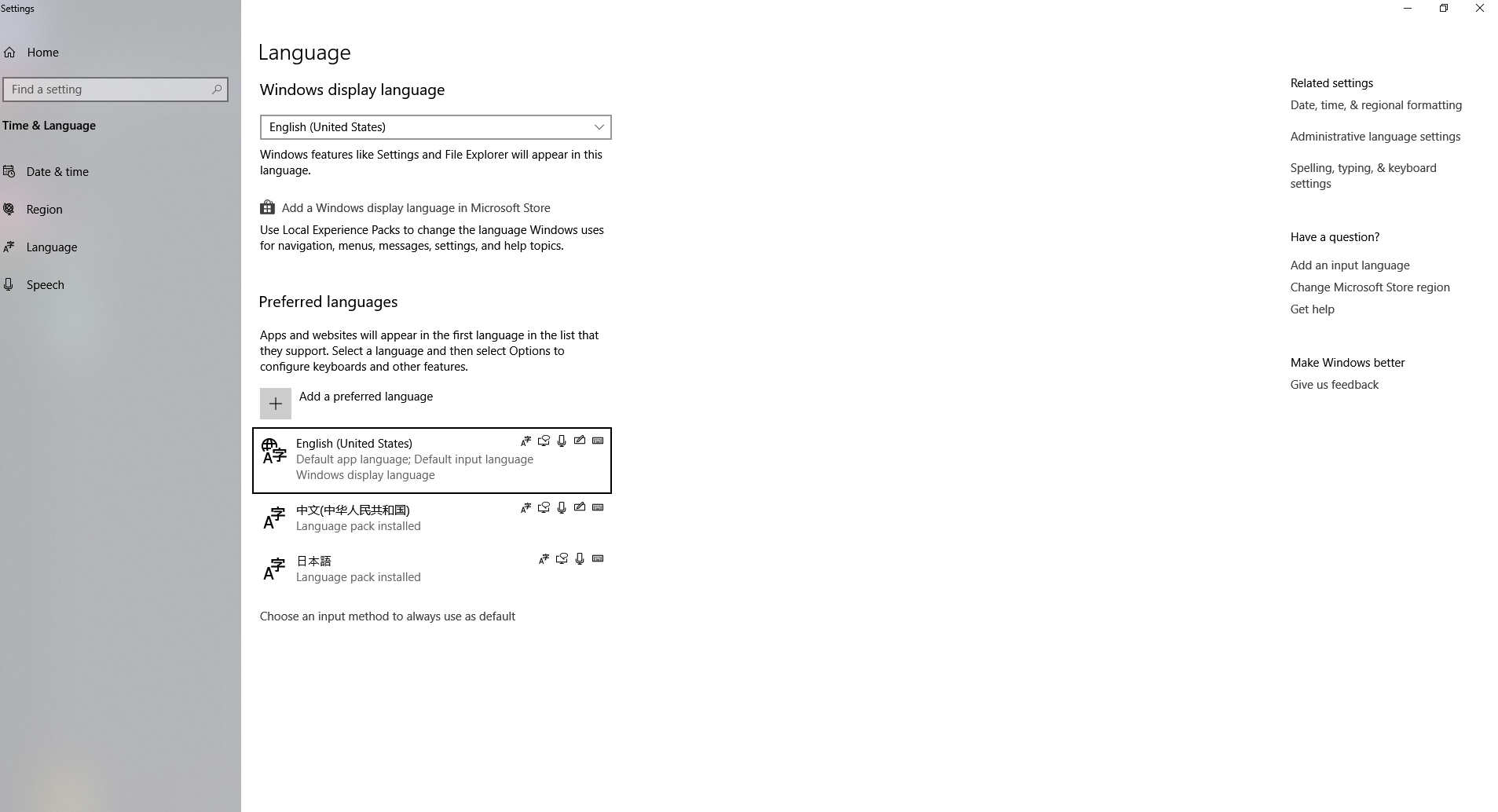 Can't change my Windows 10 display language from Japanese back to ...