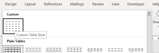 How to create a standard table form in a document for all users ...