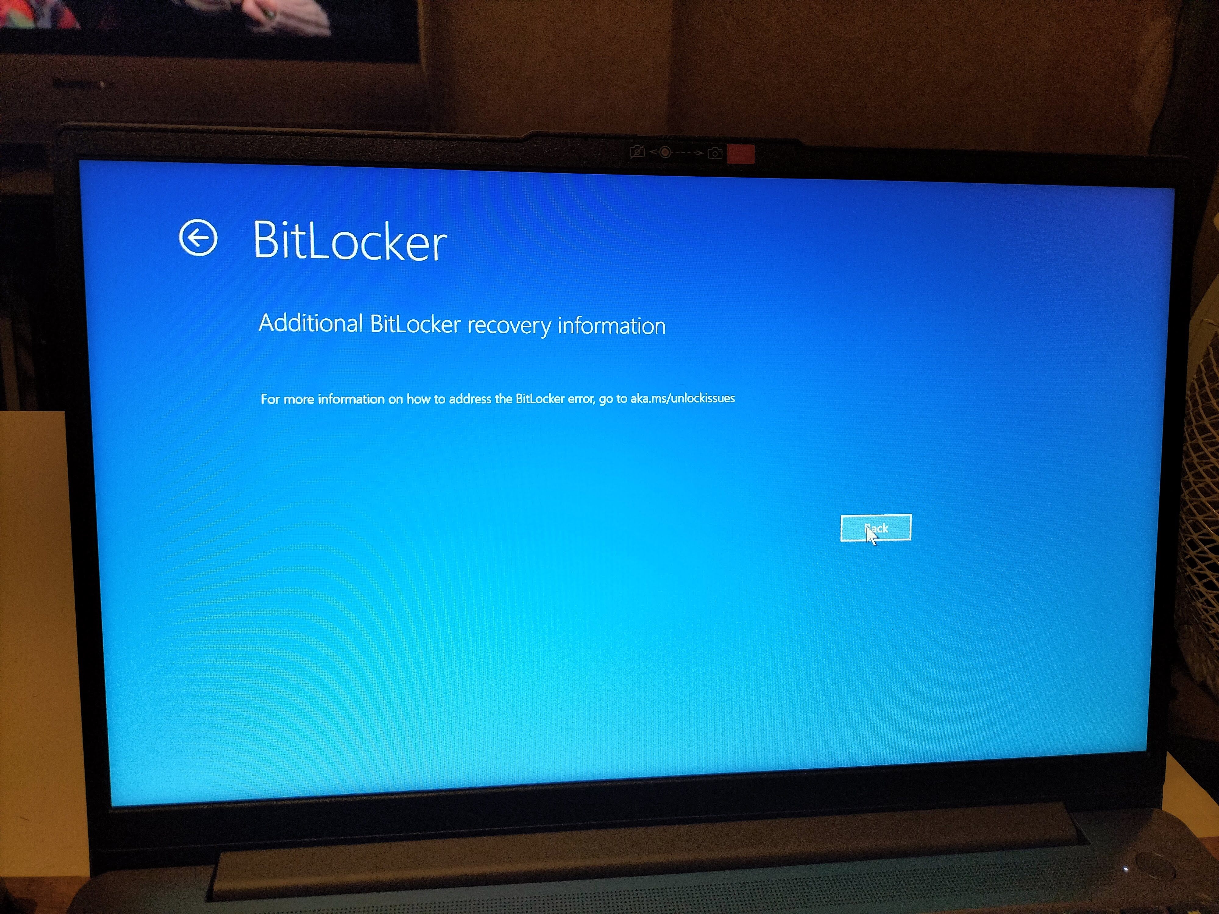 System restore operation was prevented by Bitlocker ! - Microsoft Q&A