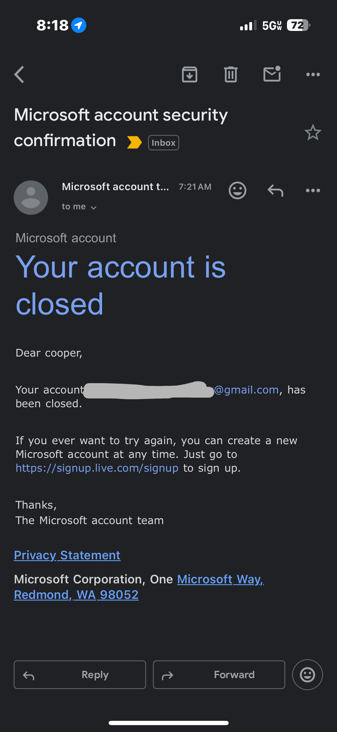 did my microsoft account get deleted