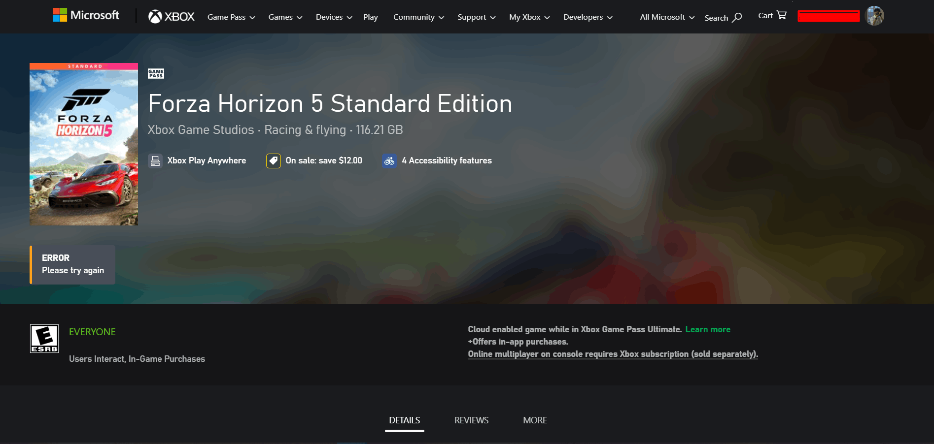Unable to access Microsoft Game on both Xbox App and Web Browser ...