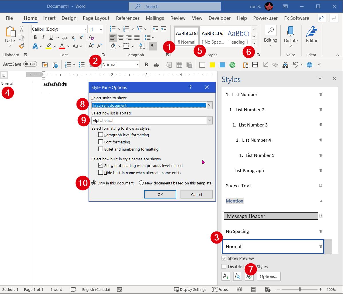Styles in Word 365 - Microsoft Q&A