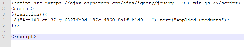 How can i change lablel text ( server control ) using script editor web ...
