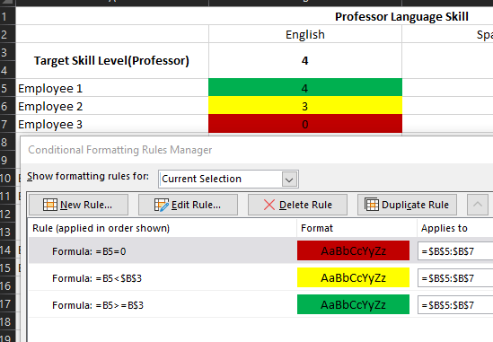Conditional Format on multiple cells based on different Target Value ...