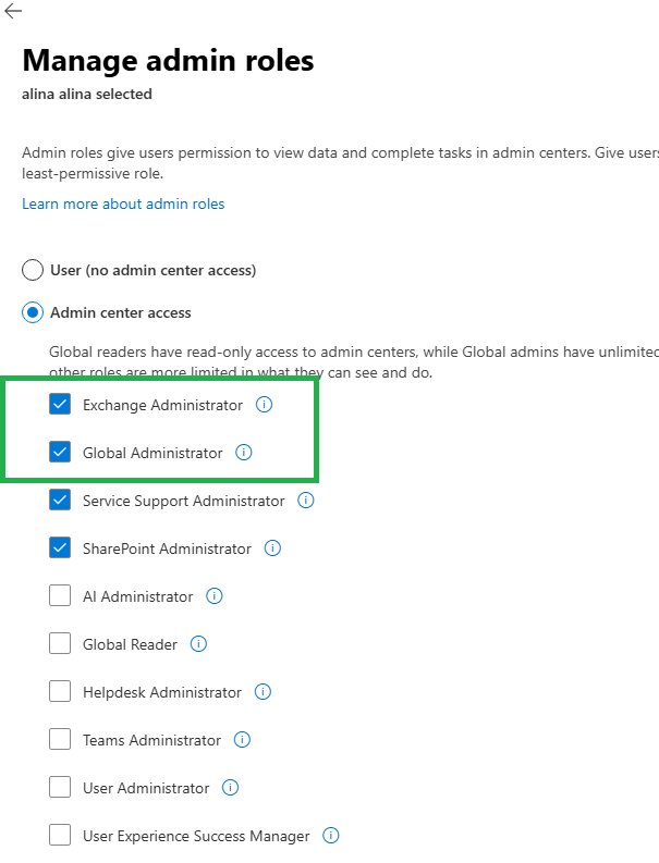 Why don't I have the permission to access Mail in the Microsoft Admin ...
