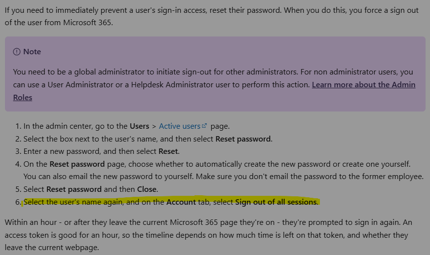 we have changed out work front desks email password how do we revoke ...