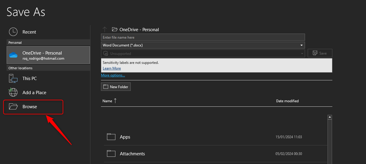 Finding how to save to Local PC when only onedrive is available ...