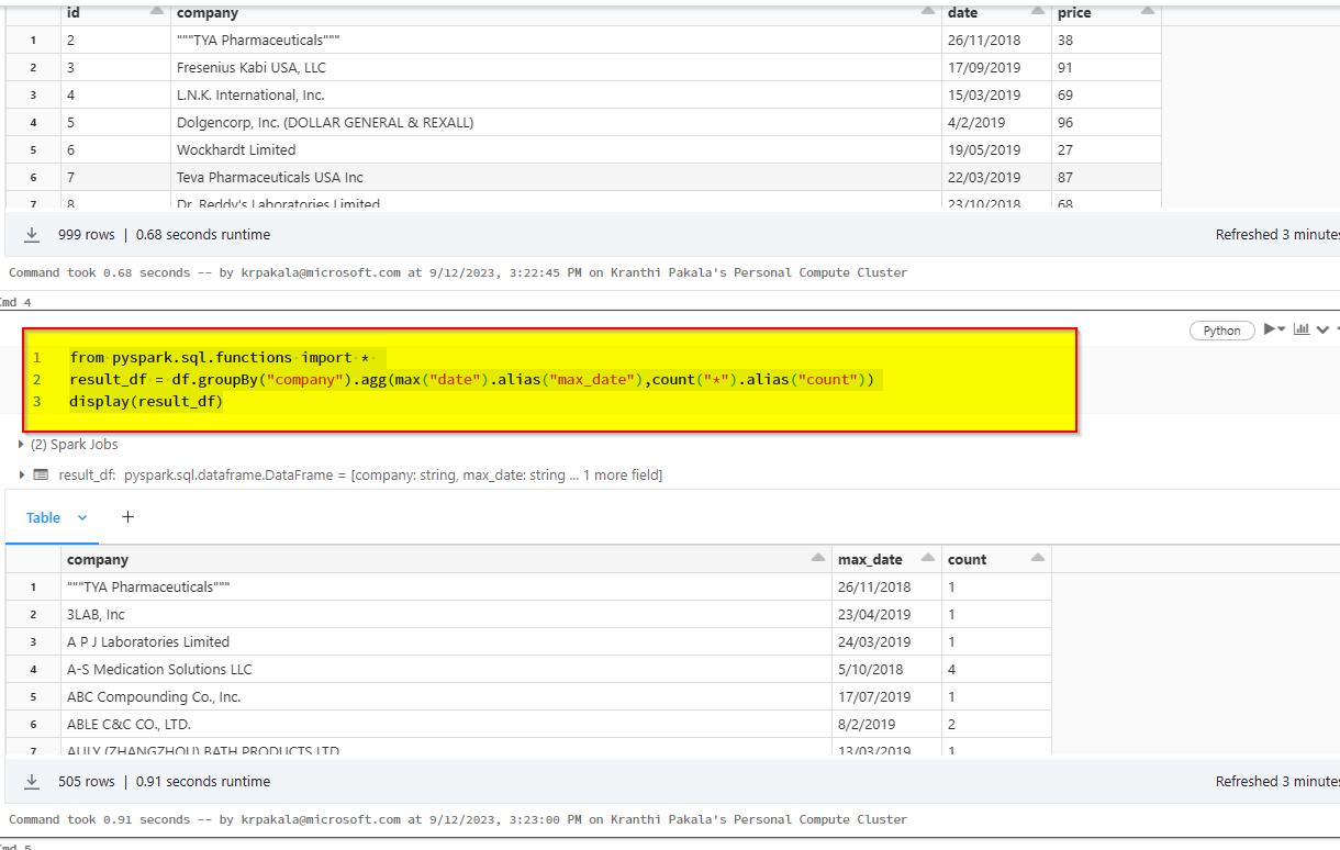 how to get latest data added to the existing table with its count and ...