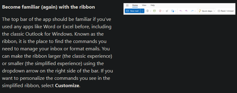 Any plans to allow customizing the Classic ribbon within New Outlook ...