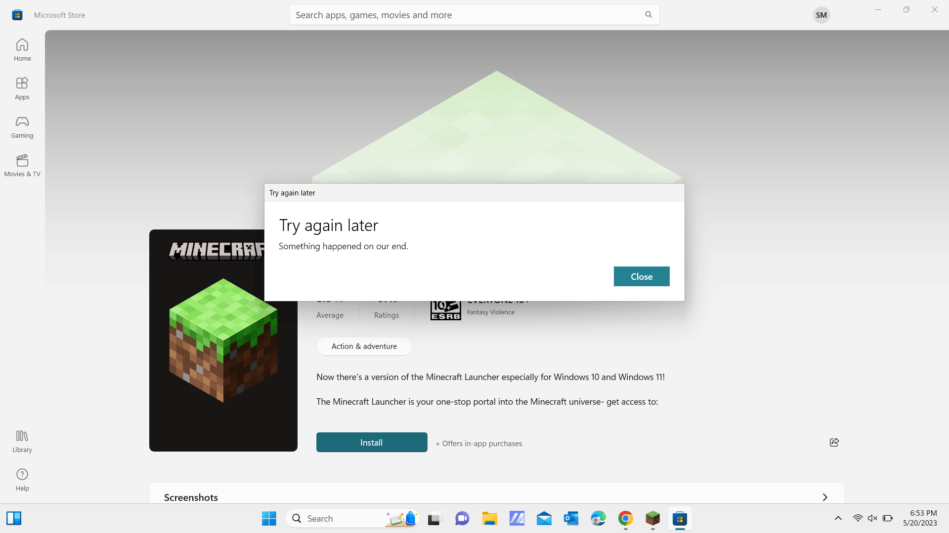 I am trying to download and install apps from the microsoft store, and ...