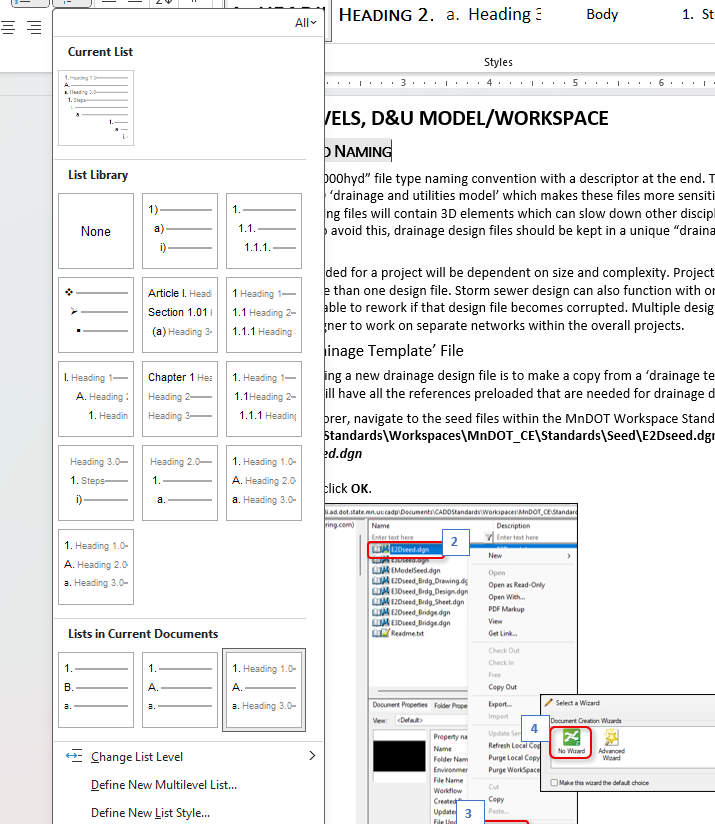 How can I apply a multilevel list format to a large existing document ...
