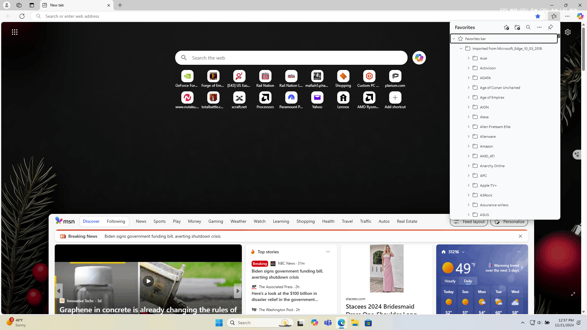 My Edge Favorites Folders just turn Clear how Chage the back to yellow ...
