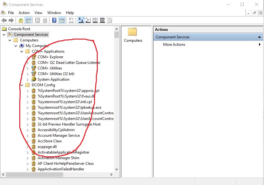 Did I mess something up by clicking icons in Component Services ...